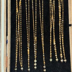 Gold and Black Beaded Necklace